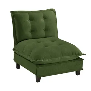 73  Armless Sofa Chenille- Green
