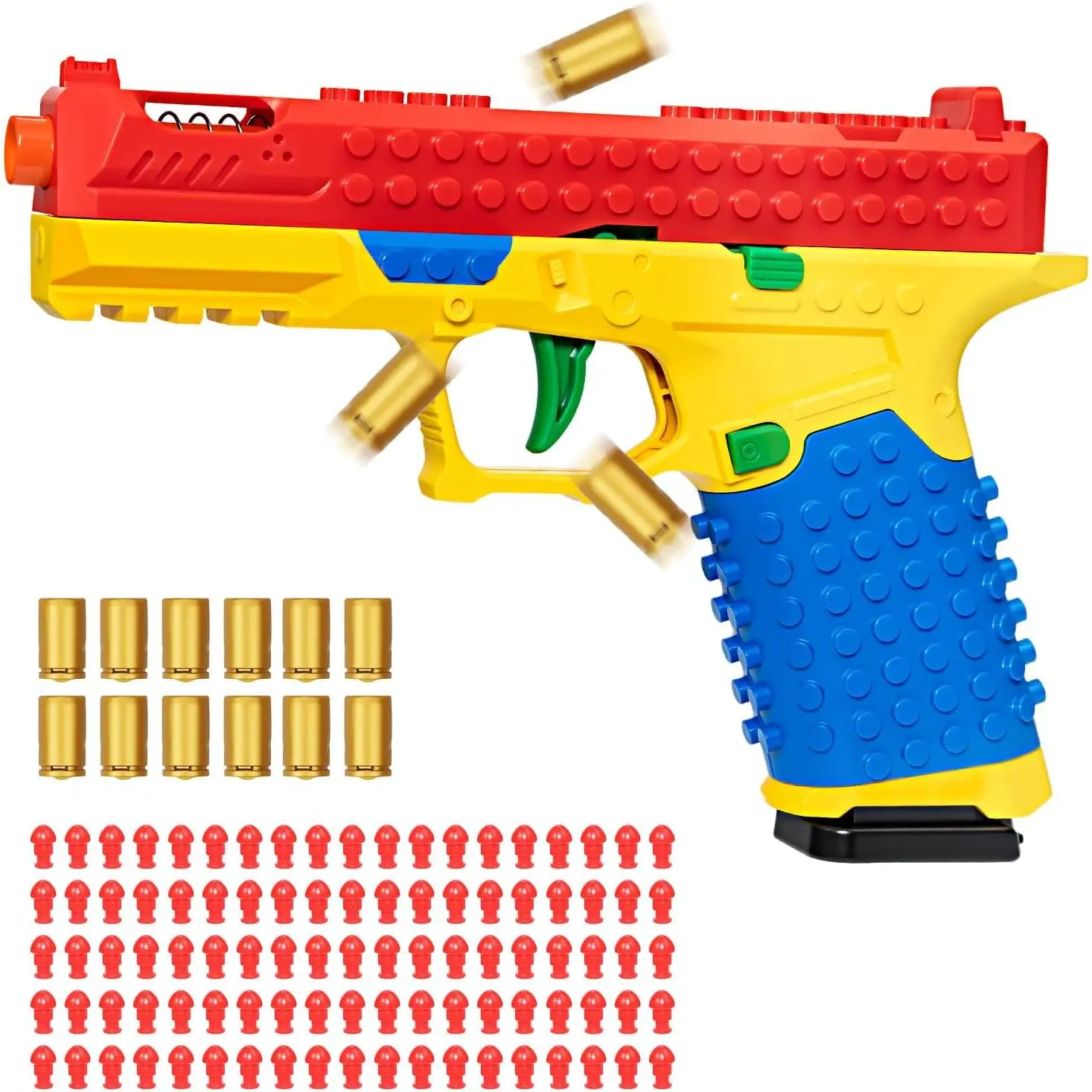 Building Block Toy Blaster, 120-Piece Shell-Ejecting Fidget Gun – Party ...