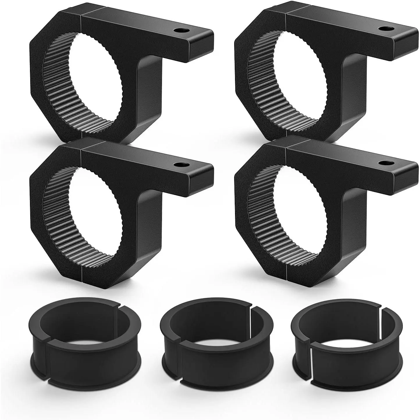 Pair of Multi-Clamp Mount Horizontal Bar Tube Brackets - Motorcycle Accessories for LED Light Mounting, Fits 2.135in, 2.25in, 2.375in, 2.5in Tubes (for Motorbikes, Bicycles)