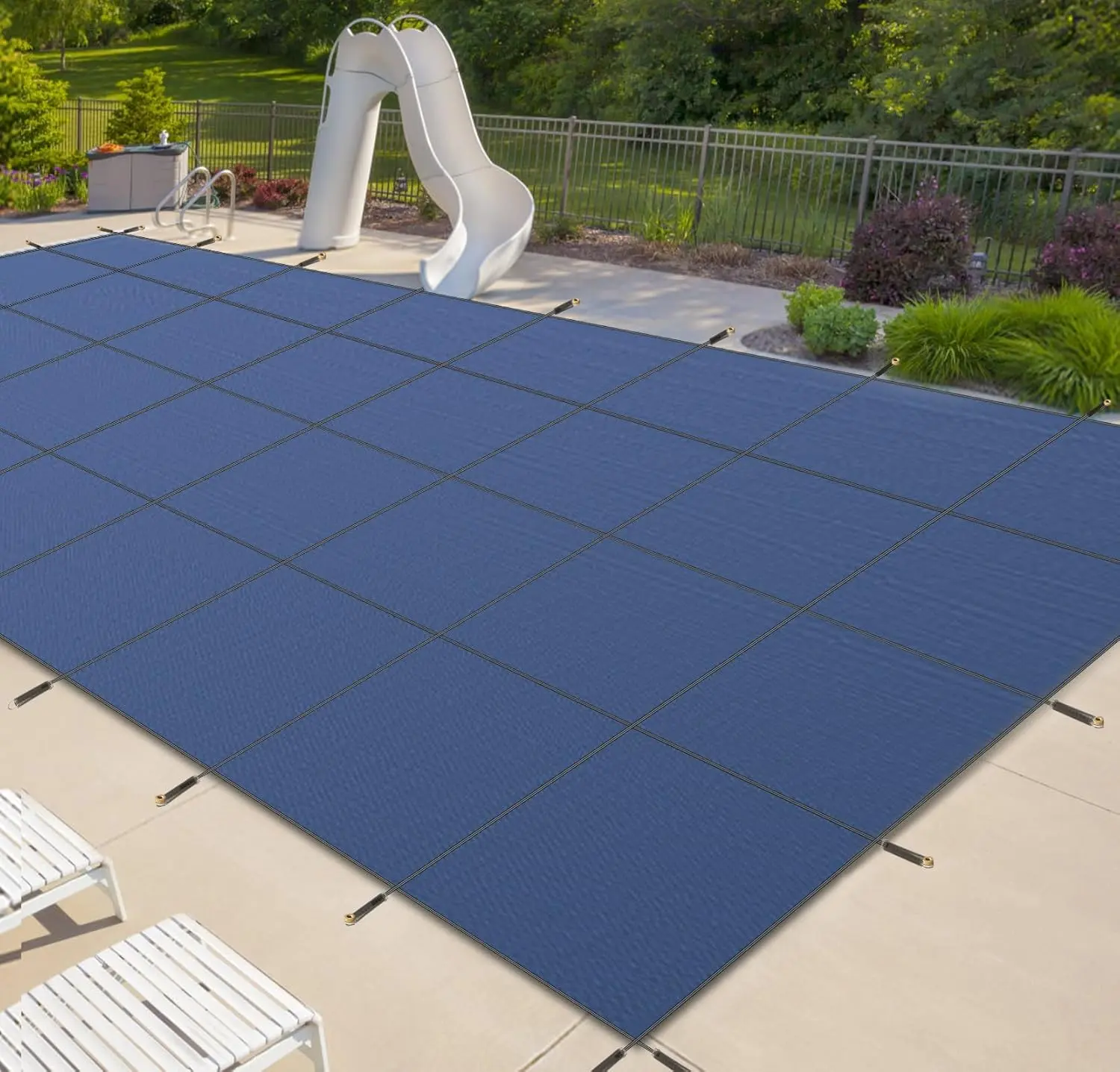 Safety Pool Covers for In Ground Pools, Rectangle Safety Swimming Pool Cover,Mesh Durable Pool Cover for Inground Pools with Installation Tools