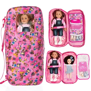 Doll travel carrying bag crossbody bag shoulder bag 45cm/18 inch doll accessories - with multiple pockets, multi-functional backpack, only sold bags, not including dolls, clothes and other accessories