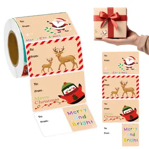200 PCS Christmas Gift Tags - Gift Tags for Christmas Presents,50 x 38mm Christmas Tags Sticker Self-Adhesive Labels for Present Cards