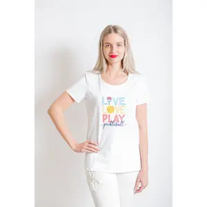 White "Live Love Play Pickleball" Top