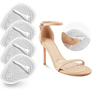 Metatarsal Pads, Ball of Foot Cushions, Heel Pads Inserts  Too Big Shoe, Reduce Foot Pain, No Slip Heel Grips Liners Pads  Loose Shoe, Blisters (2pairsclear)