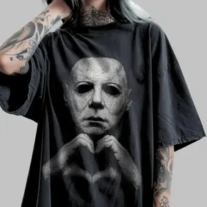 Myers Heart TShirt, Horror Movie Tee, Halloween Gift, Slashers Tshirt, Retro Graphic, Spooky Season, Unisex T-shirt