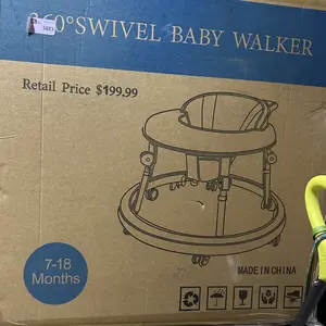Baby Walker Foldable with 9 Adjustable Heights, Baby Walkers and Activity Center for Boys Girls Babies 7-18 Months, Baby Walker with Wheels Portable