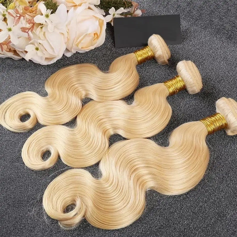 Blonde 613 Bundles Body Wave Human Hair Bundles 100% Unprocessed 12A Grade Brazilian Remy Hair 30Inch Straight Bundles Weave Extension