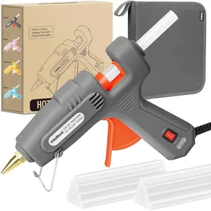 Full Size Hot Glue Gun with 60/100W Dual Power and 21 Hot Glue Sticks (7/16"), Fast Preheating Heavy Duty Industrial Gluegun with Storage Case for Crafting, DIY and Repairs