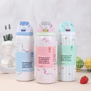 32Oz Special Edition 0Wala Insulated Stainless Steel Water Bottle with Straw for Sports and Travel, Leak Proof, BPA-Free, Blue Bow, Pillow Fight, Pink Bow