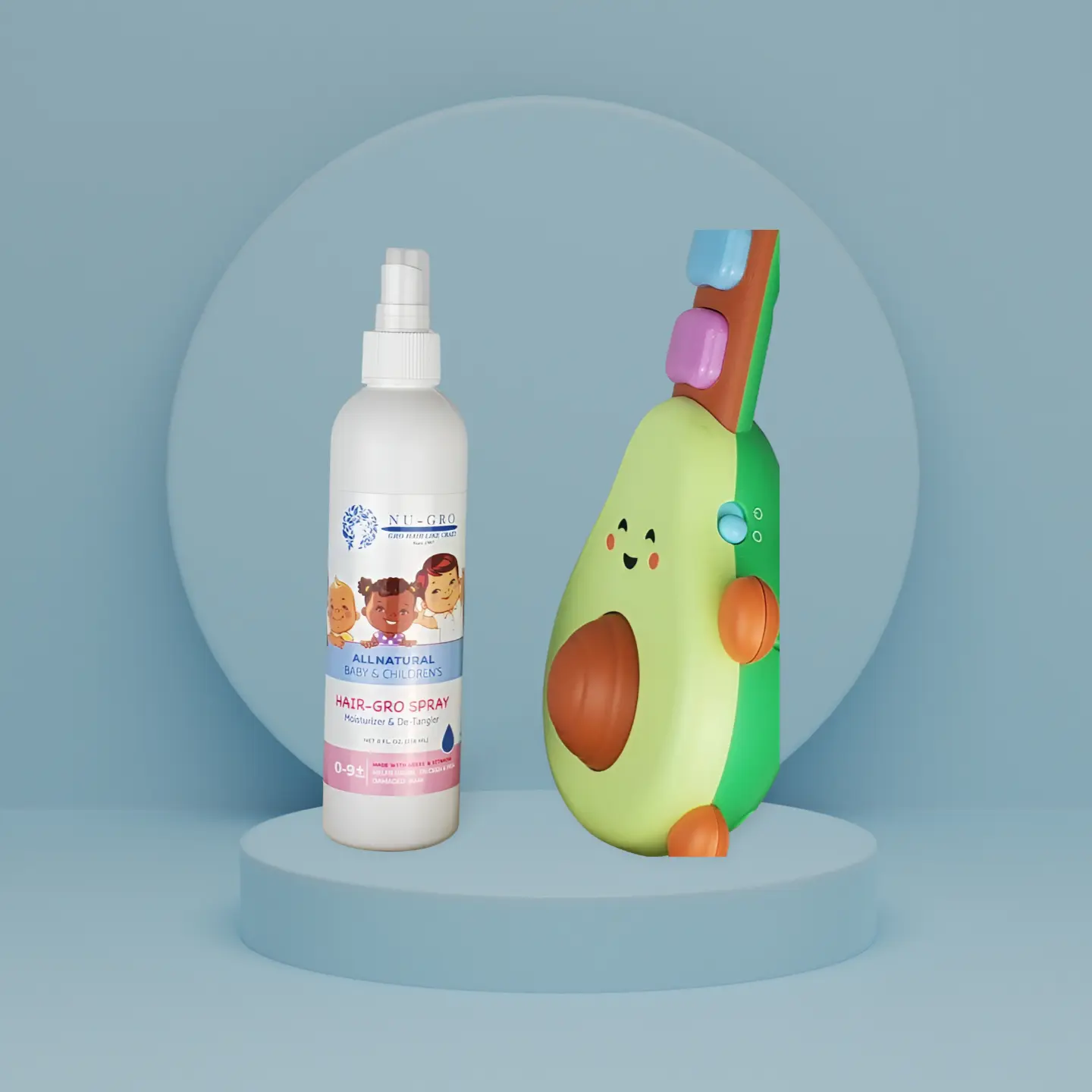 NU-GRO Baby & Kids All-Natural Hair-GRO Spray - Detangling/Moisturizing Spray for Thick, Healthy Hair - Haircare, Coconut