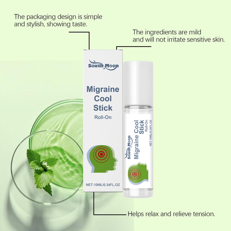 【Buy 1 Get 1 Free】Migraine Stick Rollon - Fast Cooling Comfort for Your Head. Aromatherapy with Peppermint & Other Essential Oils.