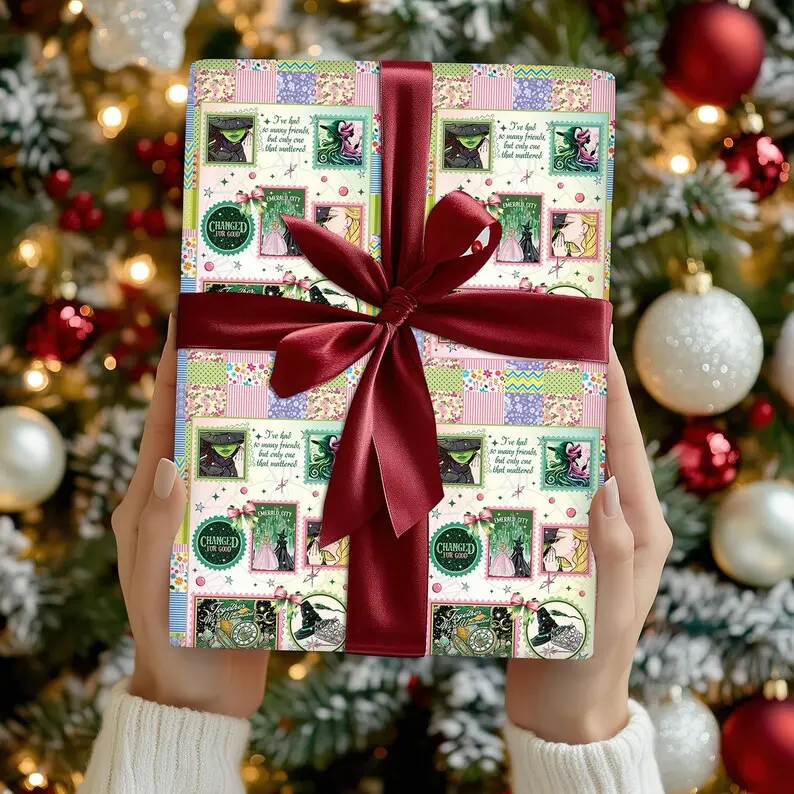 Wicked Changed For Good Wrapping Papers, Wicked Christmas Gift Wrap, Xmas Gift Wrapping, Wizard Of Oz Present Wrap