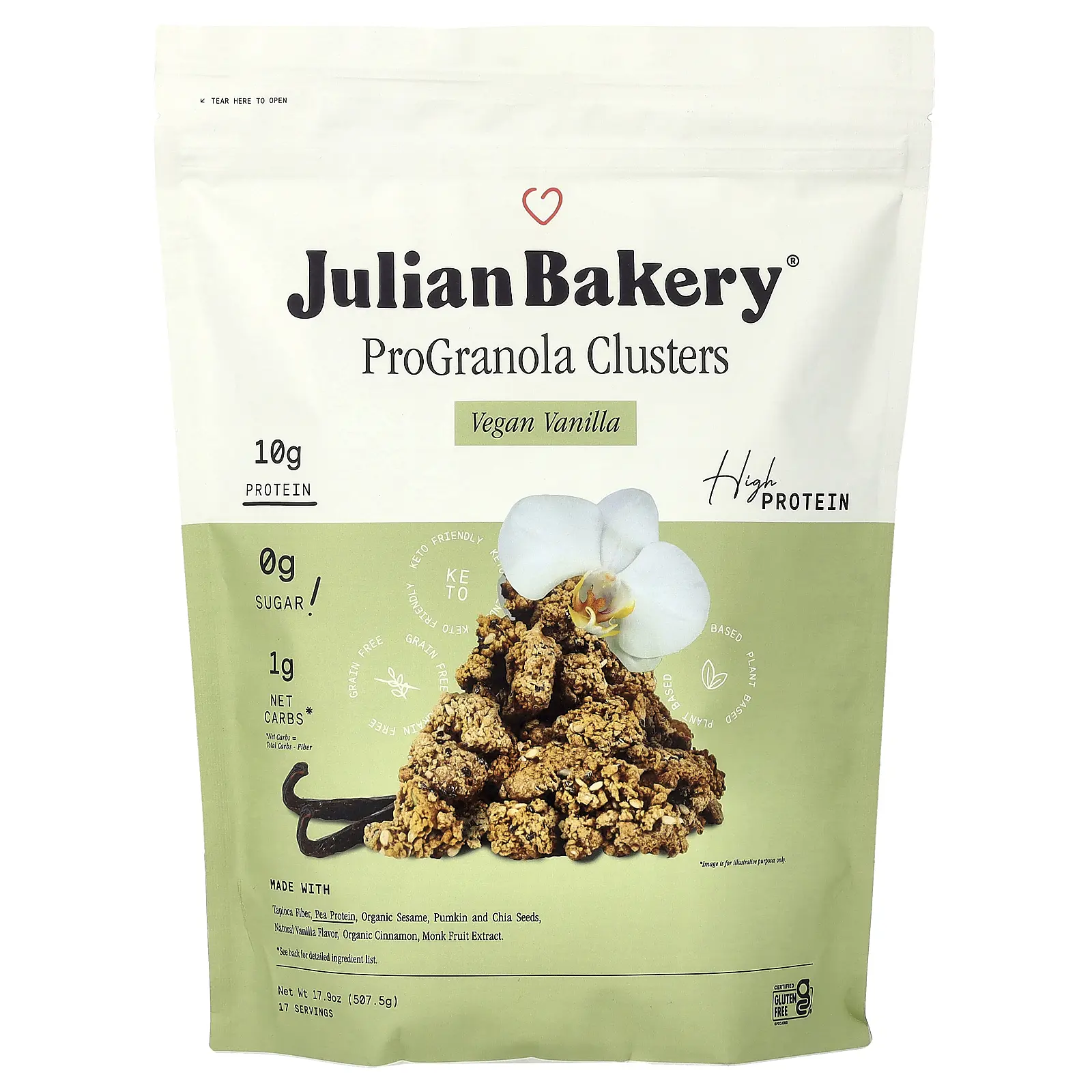 Julian Bakery ProGranola Clusters, Vegan Vanilla, 17.9 oz (507.5 g) Julian Bakery ProGranola Clusters, Vegan Vanilla, 17.9 oz (507.5 g)