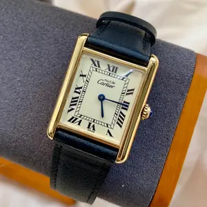 Vintage Cartier Tank Paris 24mm Vermeil 590005 18K Gold Electroplated 925 Silver Quartz Watch 21320658
