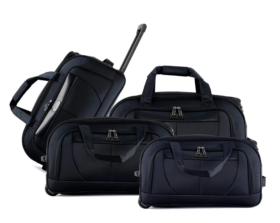 IZOD Carol Lightweight Soft Shell Rolling Duffel Bag with Wheels and Telescopic Handle – Travel-Ready Luggage Duffel