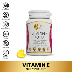 Coco March N.M.D Vitamin E 400 IU Dietary Supplement, Antioxidant Immune Health Support Supplement - 100 Softgel Capsules per Container