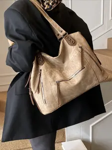2026 new small niche retro large capacity underarm bag for women, fashionable minimalist versatile tote shoulder bag, Crossbody Bags.