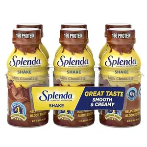 SPLENDA Diabetes Care Shakes - Meal Replacement Shake, 8 Fluid Ounces Per Bottle (Milk Chocolate, 6 Pack)