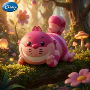 1PC Cheshire Cat Piggy Bank PVC Coin Bank Disney Official License Alice in Wonderland Grinning Cat Figure Storage Container Home Decor Collection Cute Gift