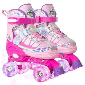 Nattork Adjustable Roller Skates for Kids - Rose Red - Model 701 roller skate