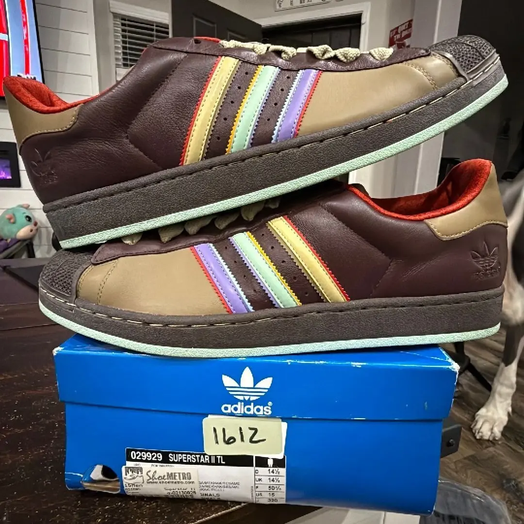 Sz 15M/16W Adidas Superstar II TL Coffee rainbow