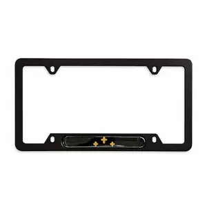 Cross Design License Plate Frame Black Stainless Steel Car Tag Holder Gold Cross Durable Auto Accessory