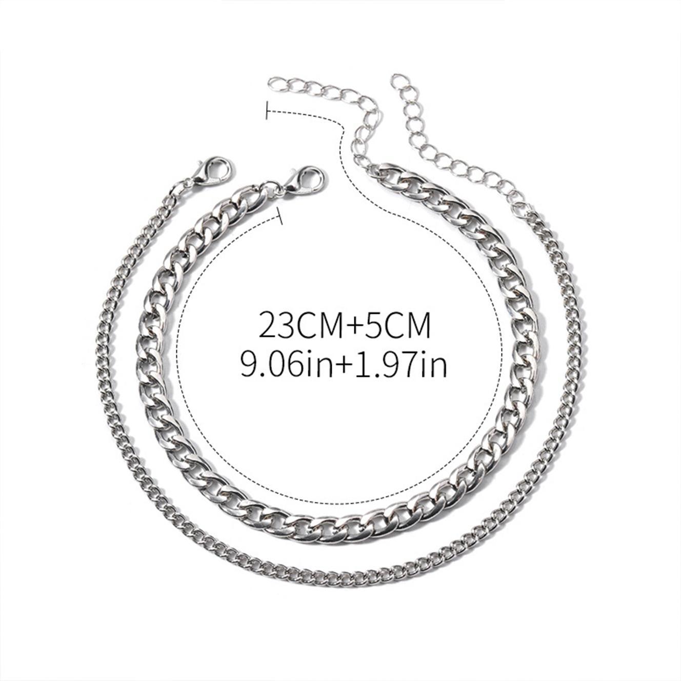 Ankle Bracelets For Women Waterproof Chunky Cuban Link Chain Anklet Set Non Tarnish Elegant Fashion Accessories Jewelry Gift