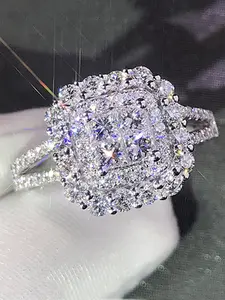 1 PC Fashion Cubic Zirconia Statement Ring For Women Wedding Engagement Valentine's Day Gift Solitaire Engagement Ring