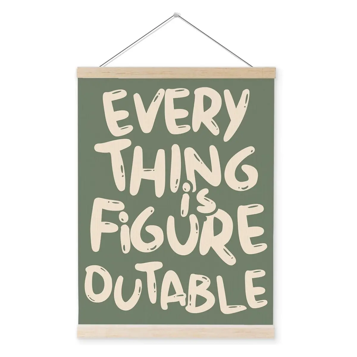Everything Is Figureoutable Wall Art Poster, Motivational Decor, 12x16 Inch