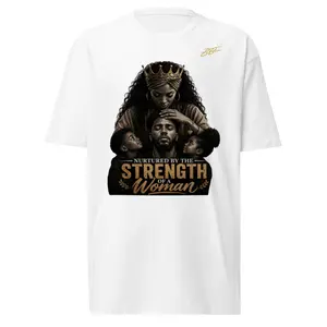 Nurtured by the Strength of a Woman premium heavyweight tee