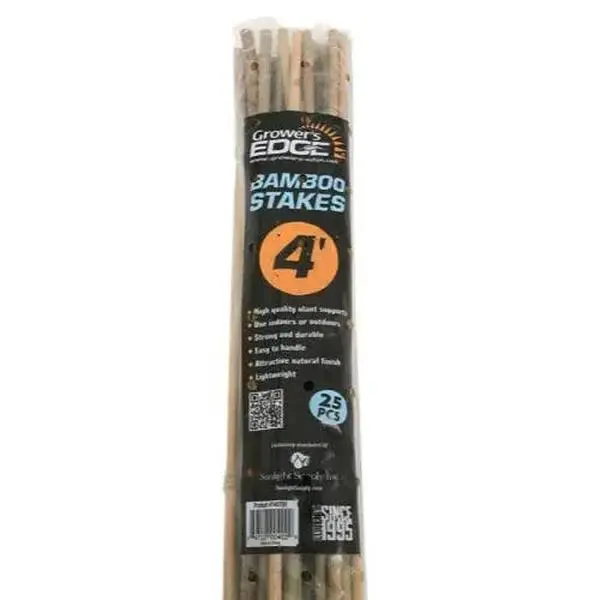 Grower's Edge® Natural Bamboo, 4' | Pack of 25