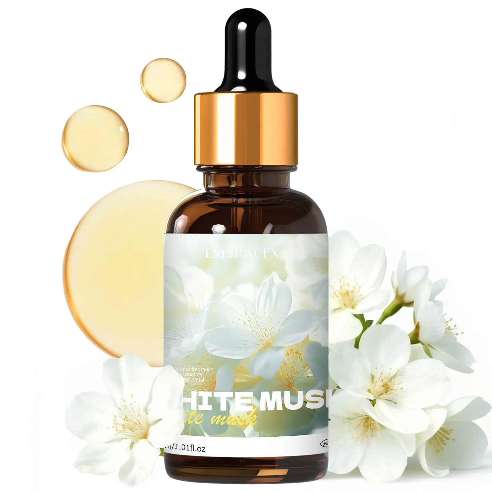 30ML Musk Essential Oils with Dropper, Scented Fragrance Oil, Aroma Diffuser Oil, Humidifier Diffuser, DIY Soap Candle Bath Car Air Freshener, Long-Lasting Scent, Holiday Gift