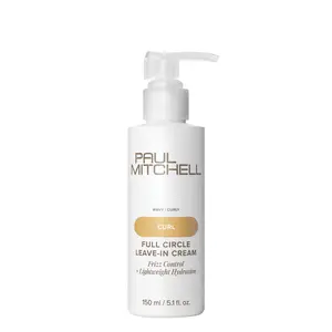 Paul Mitchell Full Circle Leave-In Cream - 5.1oz Lightweight Frizz Control & Hydration for Wavy Curly Hair - Playful Tropical Scent with Mango & Citrus Notes
