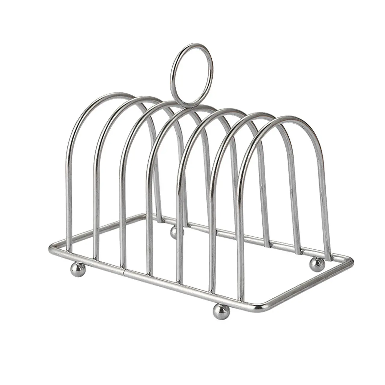 Stainless Steel Bread Rack, 6-Slot Food Display Tool, Ideal for Kitchen & Restaurant Use, Durable Design, Perfect for Cooling Baked Goods