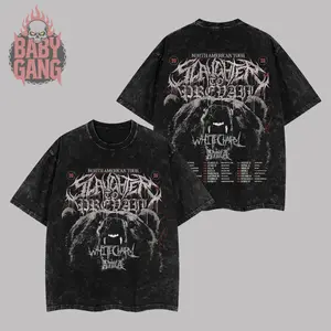 [Baby Gang] Slaughter to Prevail - North American Tour 2026 Heavy Metal Washed Tee Slaughter to Prevail Tour 2026 Deathcore Unisex Oversize Rock Band Cotton Gift For Rock Music Lovers Vintage Grizzly Fan Merch