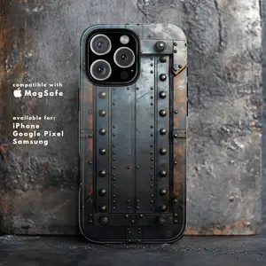 Rusty Metal Plate Phone Case MagSafe | Vintage Steel Panels with Bold Rivets | iPhone 16, Google Pixel 9 & Samsung Galaxy S25 | Gift for Man