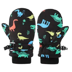 Waterproof Kids Mittens Gloves with Fleece Lined for Boys Girls Winter Snow Skiing Thick Insulated for Cold Weather