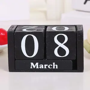 HomeDailyEss Simple Rectangular Wooden Calendar - Creative Home Desk, Study, Shop Bar Counter Decorative Item, Wooden Calendar Decoration, Desk Calendar Decorative Piece