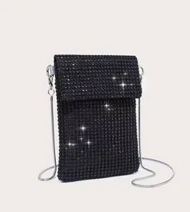 Lightweight, Business Casual Rhinestone Decor Bucket Bag Mini Drawstring Design, Clear Bag Trendy Pearl Bag Evening Bag, Dinner Bag Glamorous, Elegant, Exquisite, Quiet Luxury Rhinestone