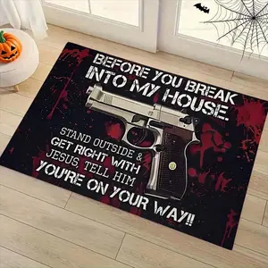 Creative Non-Slip Polyester Fiber Door Mat, Indoor Outdoor Entrance Rug, Humorous Home Decor Carpet, Unique Gift Idea for Friends Family