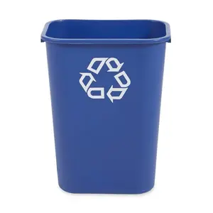10.38 Gal. Blue Plastic Indoor Recycling Bin For Offices/Warehouses/Commercial Environments