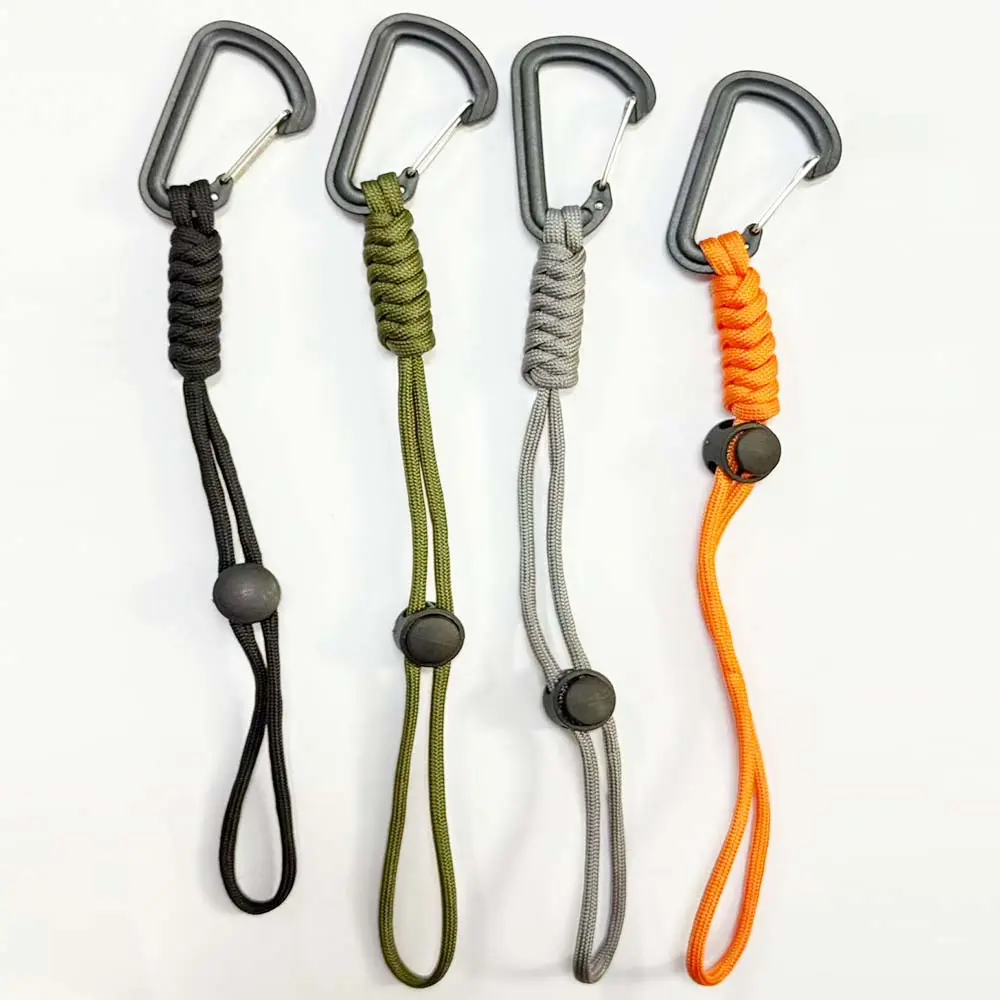 2 Pcs Backpack Camping Anti-Loss Umbrella Rope Cord, Emergency Key Lanyard, Outdoor Survival Strap, Durable & Convenient Accessory, Rope Carabiner Clip