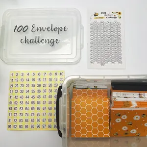 New 100 Envelope Challenge Box Set, Money Saving Challenge Kit, 100 Envelopes for Savings Goals, Financial Planning Tool