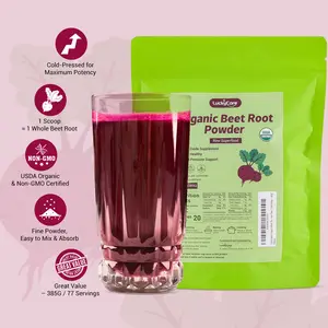 Luckycare  Organic Raw Beet Root Powder 13.6oz | Cold Pressed Beet Superfood | Naturally Rich in Plant-Based Nitrates | Non-GMO, Vegan, Gluten-Free Supplement Healthcare Smooth