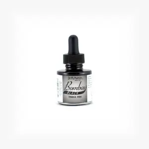 Dr. Ph. Martin's Bombay India Ink (7BY) Ink Bottle, 1.0 US fl oz, Black, 1 Bottle