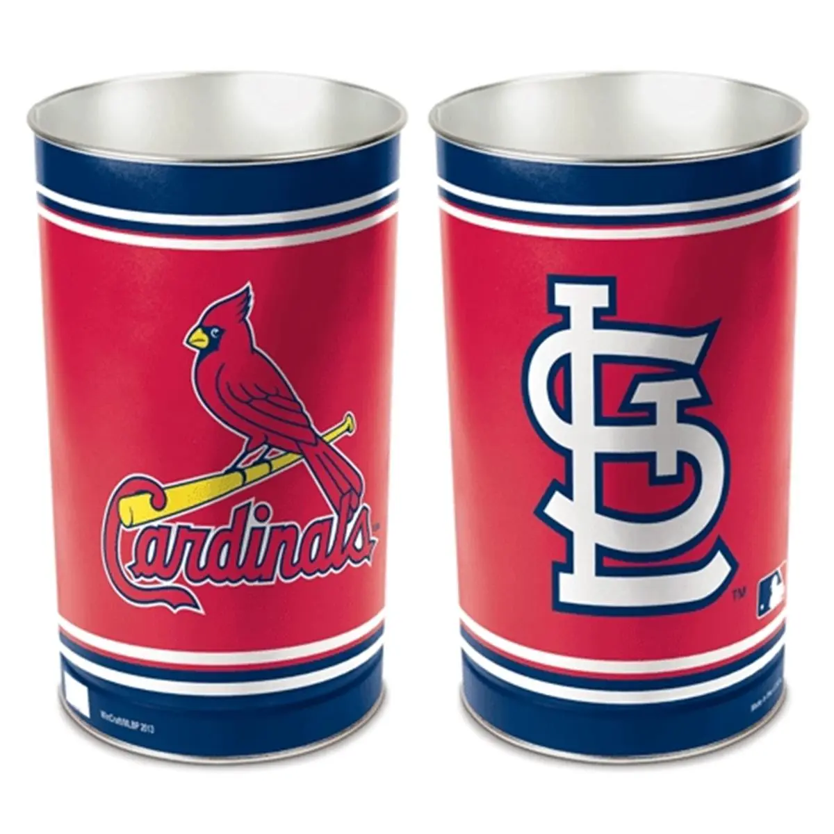 212 MAIN 15-Inch Tapered Top Bright Colors Metal Sports Collectible Wastebasket - Household Waste Bin, Room & Kitchen Trash Can