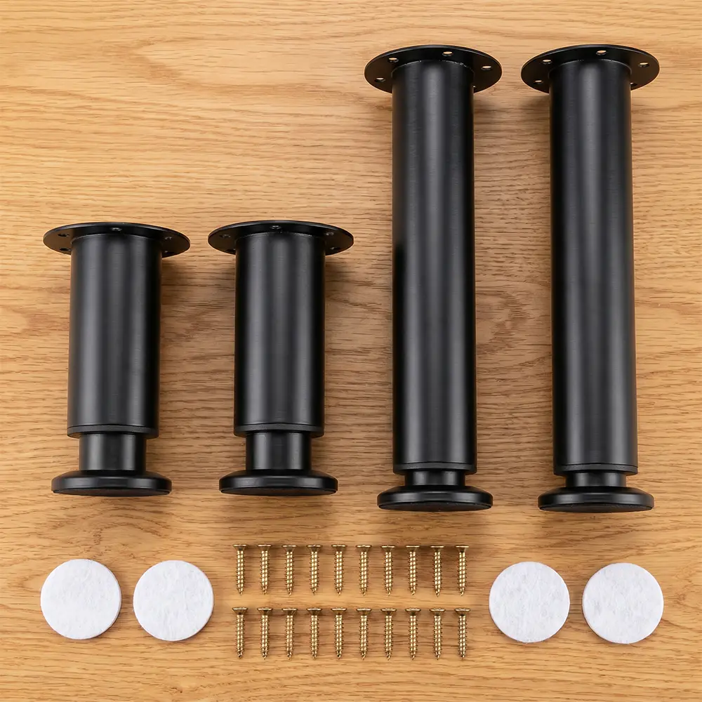4pcs Metal Adjustable Furniture Legs, Adjustable Cabinet Legs for Sofa/Bed/Chair/Couch/Dresser/Table, Heavy Duty Bed Replacement Support Legs for Bed Frame/Bed Center Slat