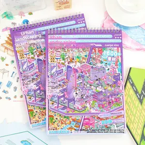City Miniature Scenery Sticker Collection Book 5.0 Landscaping Miniature Scene Stickers Stress Relief 3D Stickers Scrapbooking House DIY Creativity Decorative Stickers