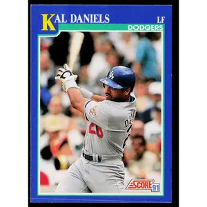 Kal Daniels 1991 Score #20 Los Angeles Dodgers