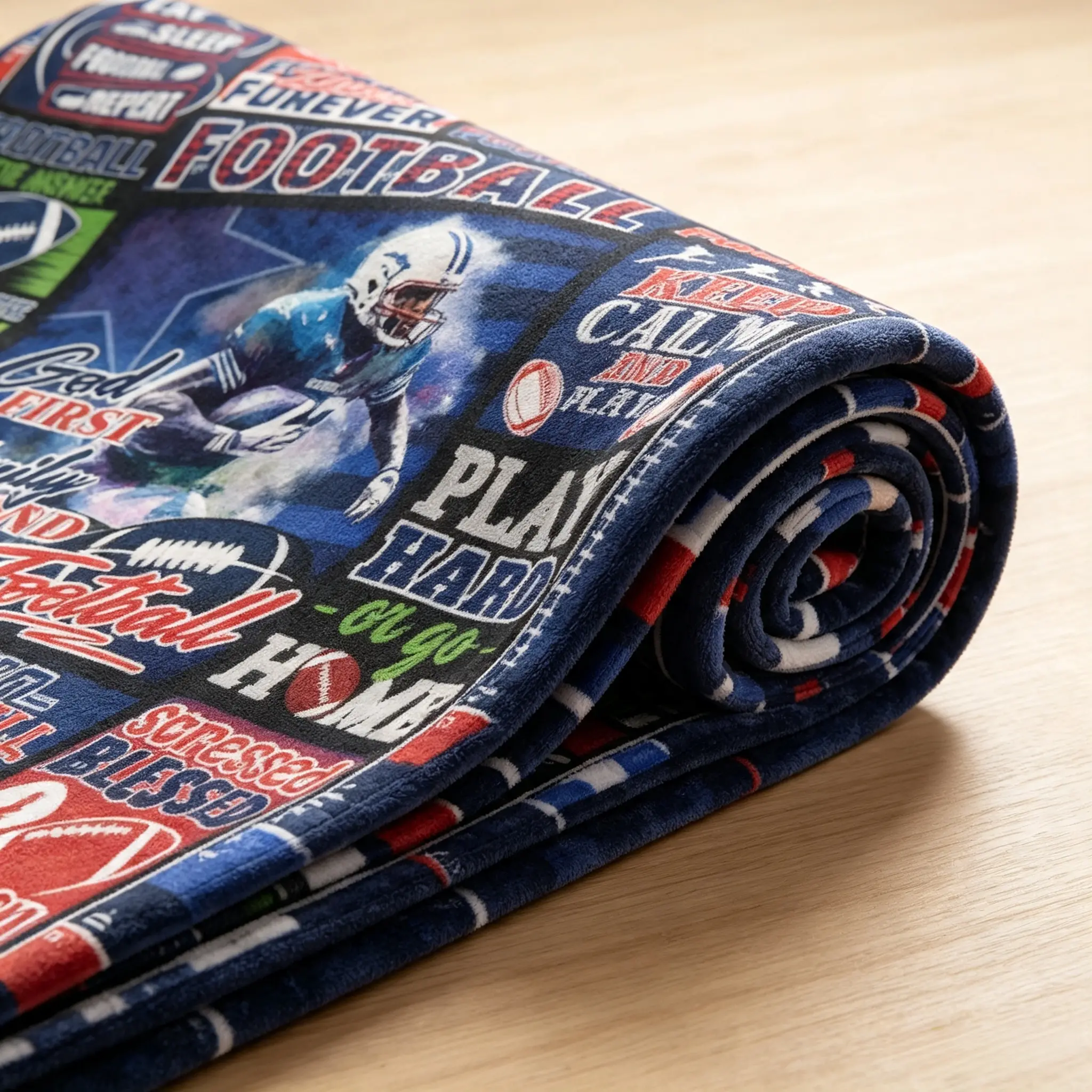 Football Gifts, Football Blanket Stuff, Sports Gifts for Boys Men Fans Player, Team Blanket for Christmas Birthday 60"x50"